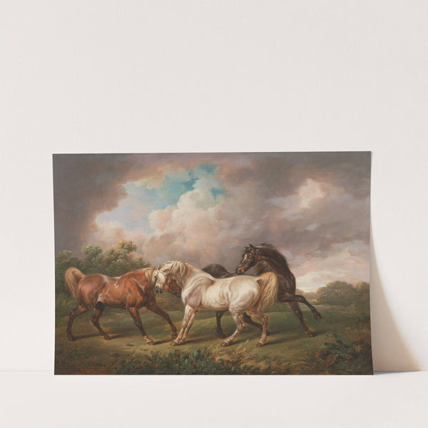 Three Horses in a Stormy Landscape by Charles Towne