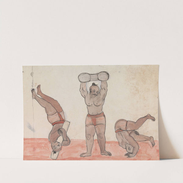 Three Jeyties Exercising by Gangaram Chintaman Tambat