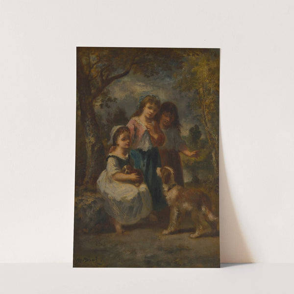 Three Little Girls (c. 1870) by Narcisse-Virgile Diaz de La Peña