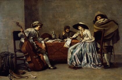 Three men and a Woman in an Interior — size preview