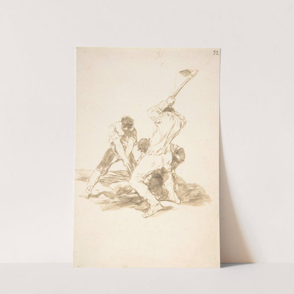 Three men digging (ca. 1812–20) by Francisco de Goya