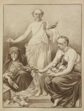 Three men in the parts of the three Fates (1903) — size preview