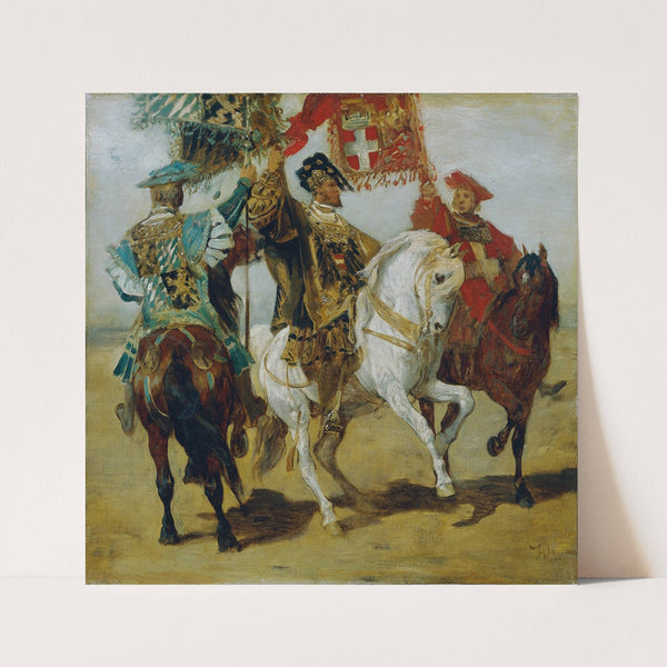 Three Mounted Standard Bearers (1879) by Hans Makart