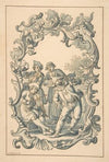 Three Musicians and Harlequin in an Ornamental Frame