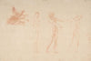 Three Nude Male Figures; Study of the Right Hand of the Figure on the Left