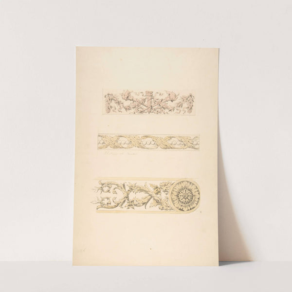 Three ornamental motifs in rococco style by Jules-Edmond-Charles Lachaise