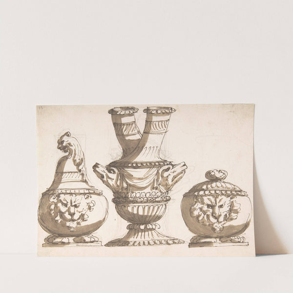 Three Ornamental Vessel Designs by Giacomo Rossi