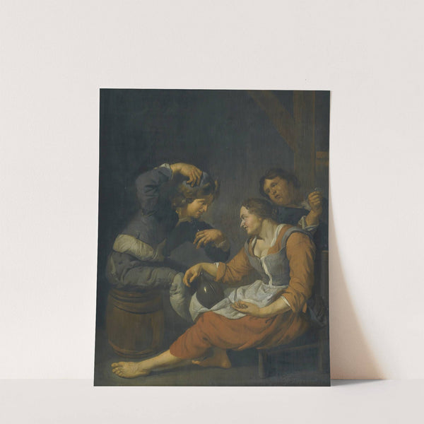 Three Peasants Drinking by Jacob Toorenvliet