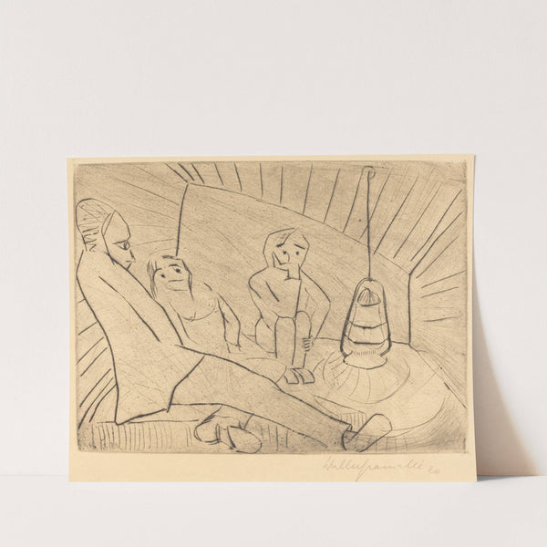 Three People in an Atelier (1920) by Walter Gramatté