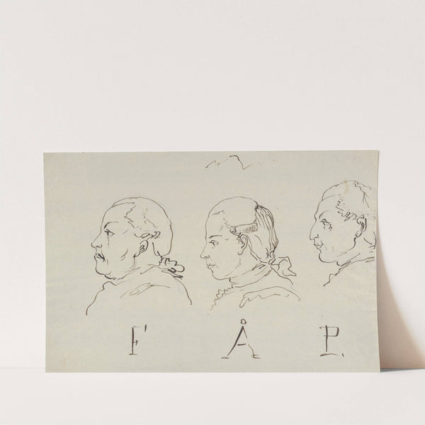 Three Portraits in Profile by Carl August Ehrensvärd