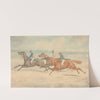 Three Racehorses with Jockeys Up Galloping in a Group to Left by Henry Thomas Alken