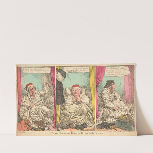 Three rooms on a floor or clerical comfort at an inn. (1814) by George Moutard Woodward