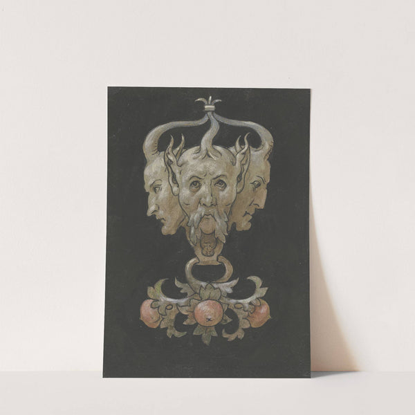 Three satyr masks (1887) by Hans Thoma