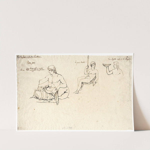 Three sitting figures, Orestes, Apollo and an unidentifiable youth by David Humbert de Superville