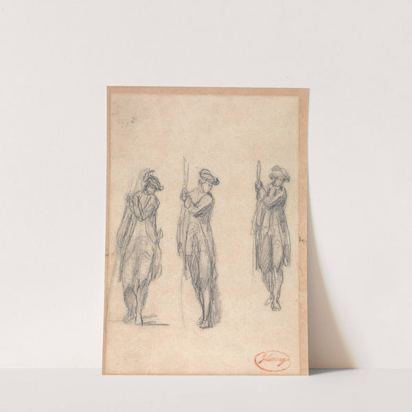 Three Sketches of a Man in Uniform by George Romney