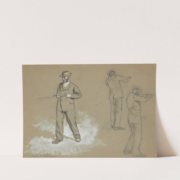 Three Sketches of a Man with a Gun by Edwin Austin Abbey