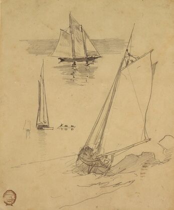 Three Sketches of Schooners (ca 1880)