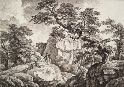 Three Soldiers in a Hilly Landscape — size preview