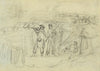 Three soldiers in a rifle pit