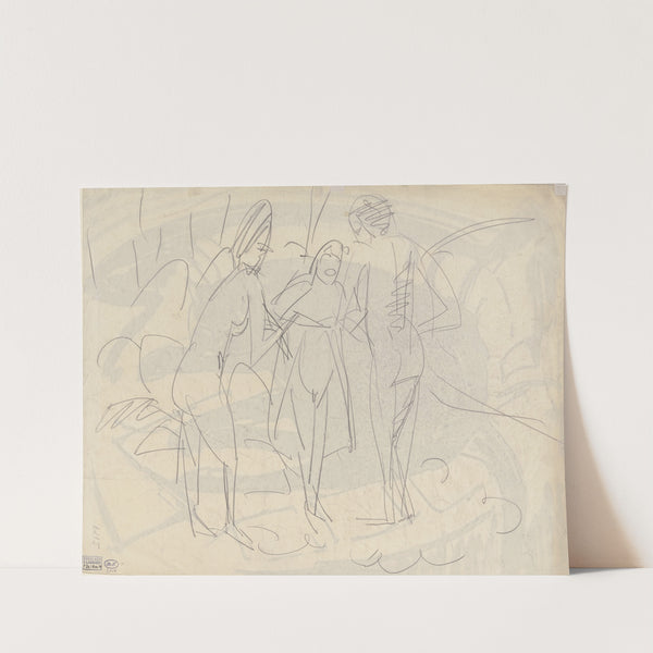 Three standing nudes (ca. 1913) by Ernst Ludwig Kirchner