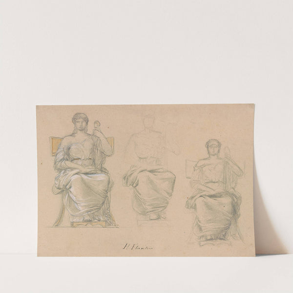 Three Studies of a Classical Figure by Jean-Hippolyte Flandrin