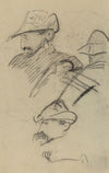 Three Studies of a Man Wearing a Hat (recto)