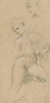 Three Studies of a Nude Holding a Bagpipe