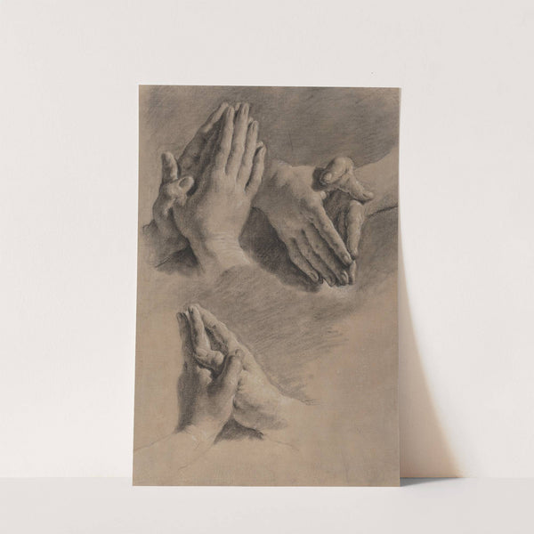 Three Studies of Hands Clasped in Prayer by Jacopo Guarana