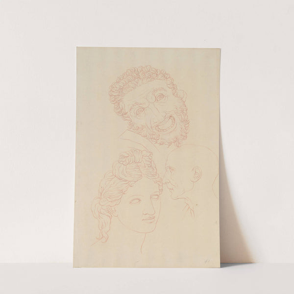 Three studies of heads from classical figures by Giles Hussey