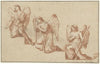 Three Studies of Kneeling Angels Torches