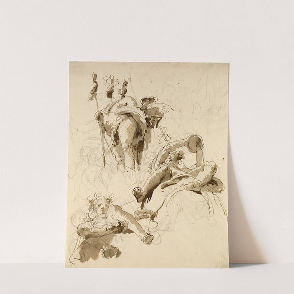 Three Studies of the God Bacchus (between 1700 and 1770) by Giovanni Battista Tiepolo