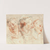 Three Studies Of The Head Of A Woman by Jean-Antoine Watteau