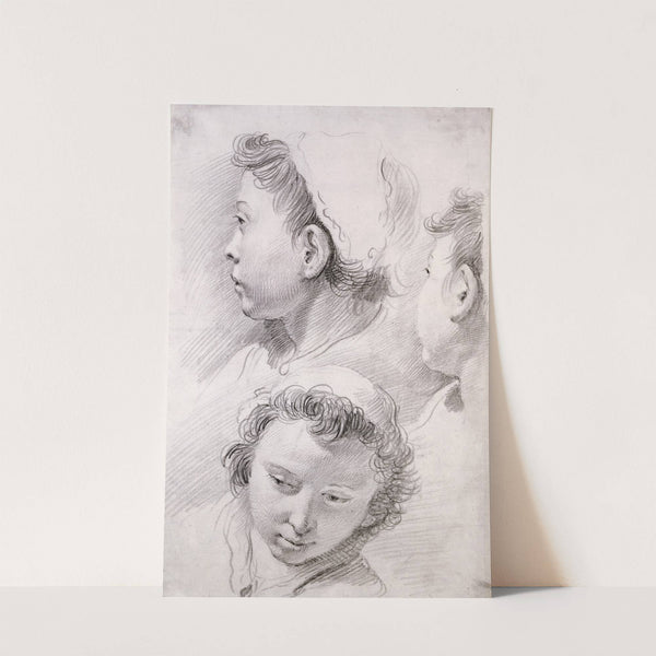 Three Studies of the Head of a Youth (1737) by Francesco Fontebasso