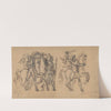 Three Warriors and Their Horses, Study for a Bas Relief Sculpture in the Chateau de Tervueren (first half 19th century) by François Rude