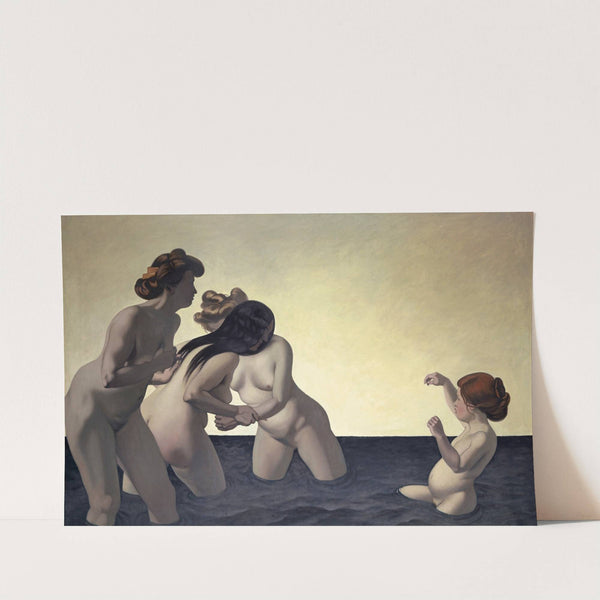 Three Women and One Little Girl Playing in the Water (1907) by Félix Vallotton