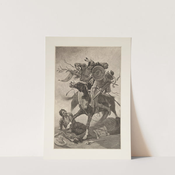 Thrust his lance through his body and rode him down (1889) by Frederic Remington