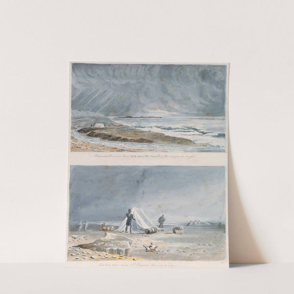 Thunderstorm at Point Ogle near the Mouth of the Thlewechodyeth and Western View near Mount Barrow during a Fog by Charles Hamilton Smith