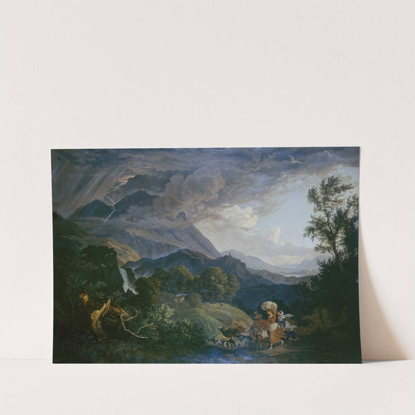 Thunderstrom over Monte Scalambra near Olevano in the Sabine Mountains by Adrian Ludwig Richter