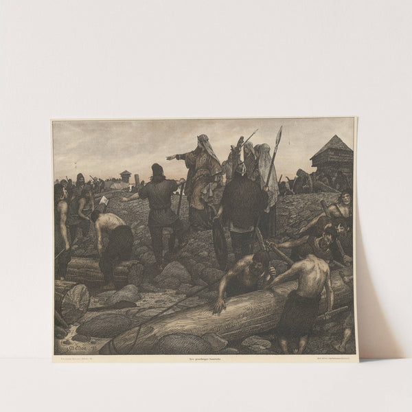 Thyra grundlægger Dannevirke (Thyra establishes the Danevirke) by Louis Moe