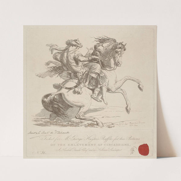 Ticket for Mr. George Hayter’s Raffle for his Pictures of the Enlevement of Circassians, a Kurdish Bandit Chief, and an Historical Landscape (1828) by Sir George Hayter