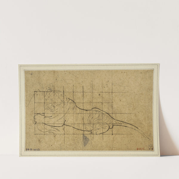 Tigre couché à gauche (19th century) by Antoine-Louis Barye