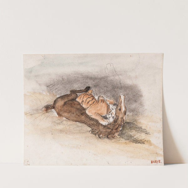 Tigre dévorant un cheval (19th century) by Antoine-Louis Barye