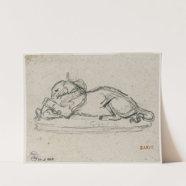 Tigre dévorant un gavial (19th century) by Antoine-Louis Barye