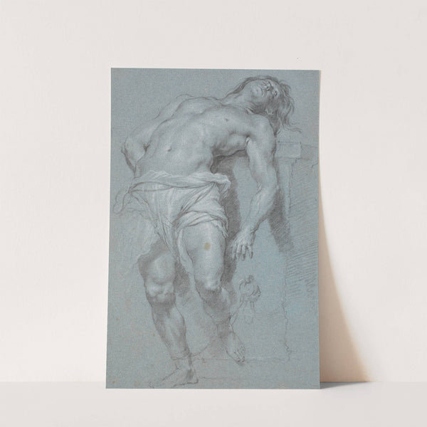 Tilbagelænet, stående mandlig model_lænket til et alter (1625 – 1677) by Heinrich Dittmers