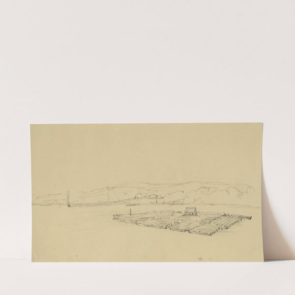 Timber raft on the Potomac River US (1853) by George Wallis