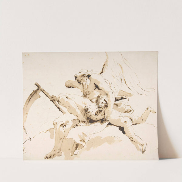 Time Seated, Clutching a Putto (1696–1770) by Giovanni Battista Tiepolo