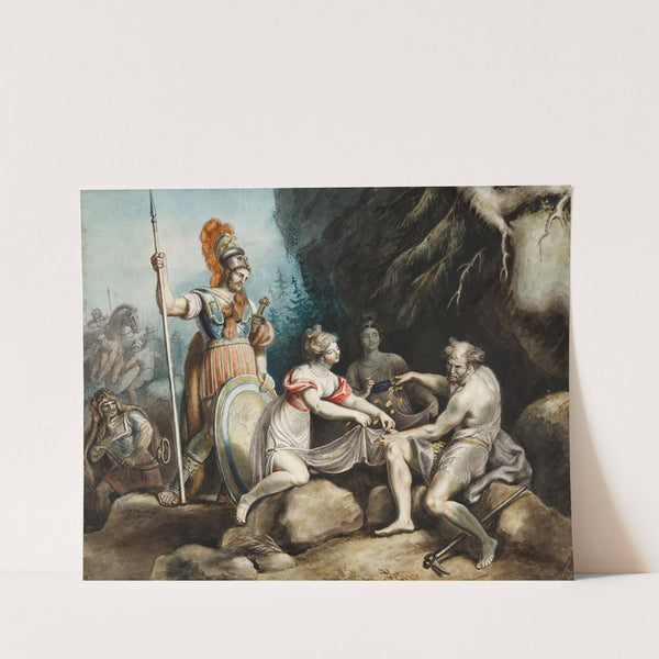 Timon of Athens, IV, 3, Timon giving away the gold to Phrynia and Timandra (1829) by Johann Heinrich Ramberg