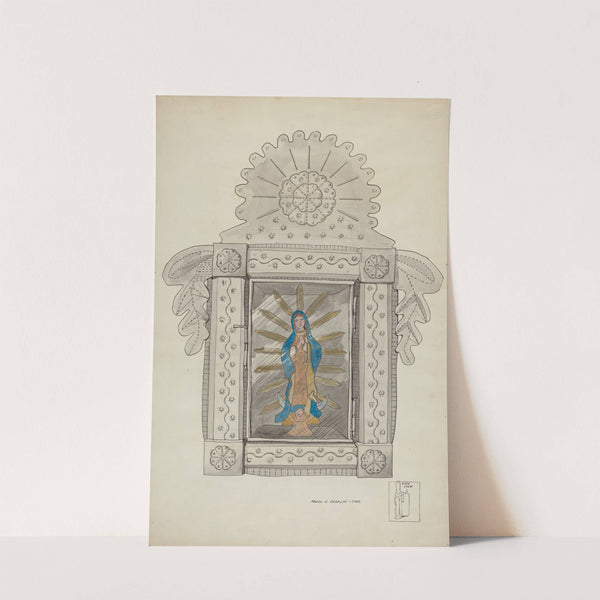 Tin Nicho Containing Guadalupe Bulto by Majel G. Claflin