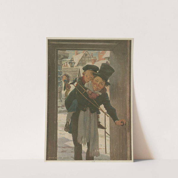 Tiny Tim and Bob Cratchit on Christmas Day by Jessie Willcox Smith