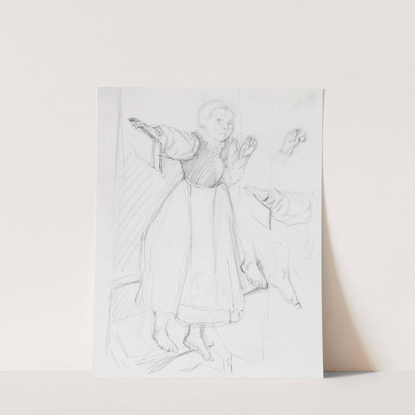 Tiroler Mädchen, auf einer Stufe stehend (1878) by Max Liebermann